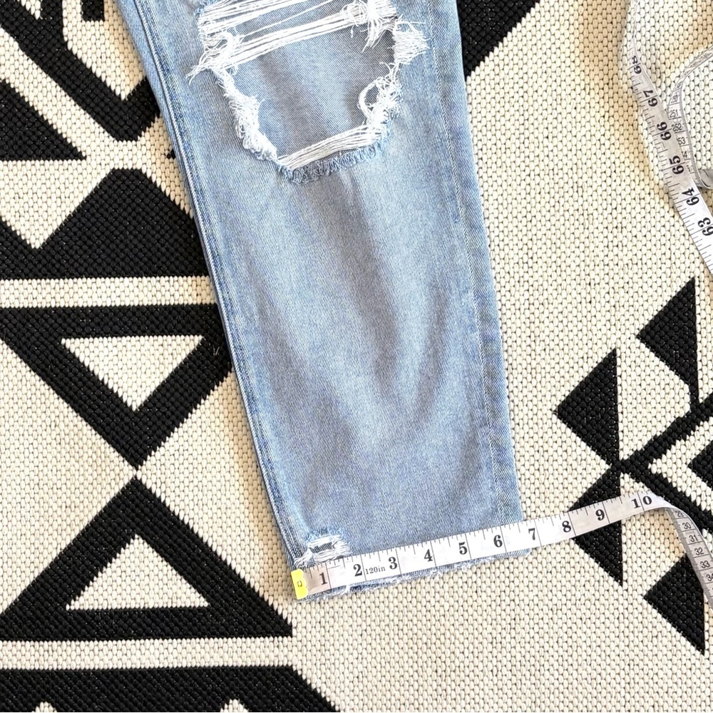 American Eagle Stretch Ripped High Rise Mom Jean in Emotional Blue Size 12 - Picture 9 of 14
